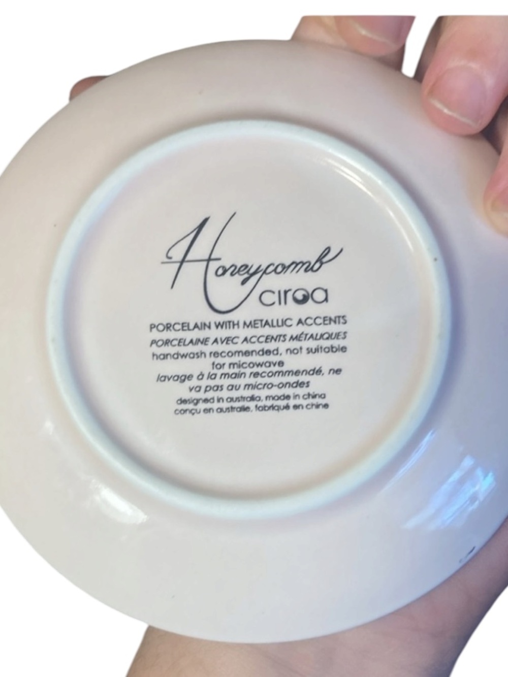 HONEYCOMB pink PORCELAIN  ESPRESSO plate cup